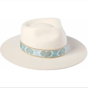Lack Of Color Cream Hat with Intricate Blue Band